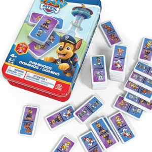 Paw Patrol – Metal Box Dominoes – Board Game – 28 Dominoes Heroes Puppies